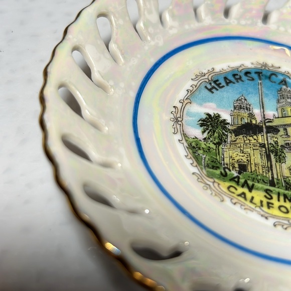 Vintage 70's Hearst Castle Pedestal Tea Cup & Saucer Set Gold Trim Made Japan - Picture 7 of 10